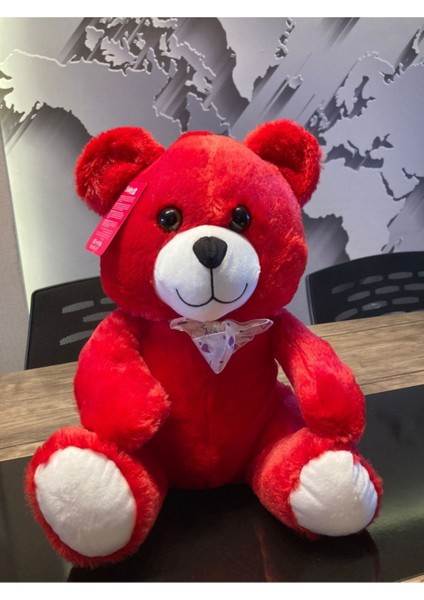Selaytoys Oturan Ayı 37 cm Kırmızı 1 Adet
