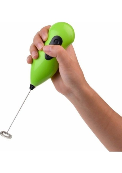 Luxury Pilli Mini Mixer Kahve Süt Köpürtücü Karıştırıcı Cappuccino Mixer Yeşil 1 Adet