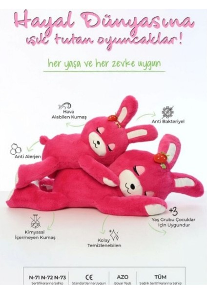 Uyku Arkadaşım Çilek Peluş Tavşan (65CM) 1 Adet