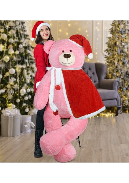 160 cm Noel Baba Pelerinli Ayıcık Yeni Yıl, Yılbaşı Hediyesi 1 Adet