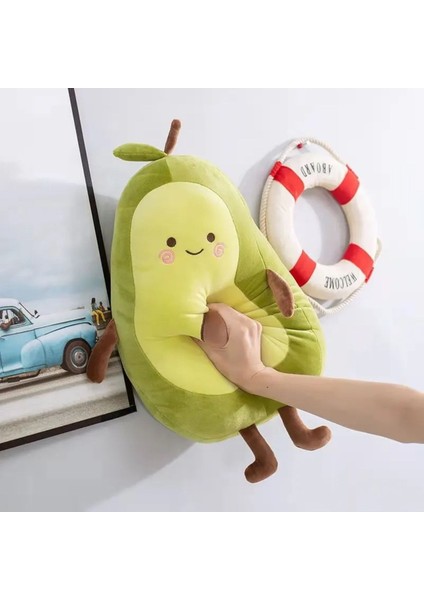 Avokado Peluş Yastık Yumuşacık Şirin Eğlenceli Meyve Temalı Renkli Konforlu Lüks Dekoratif Hediyelik 1 Adet