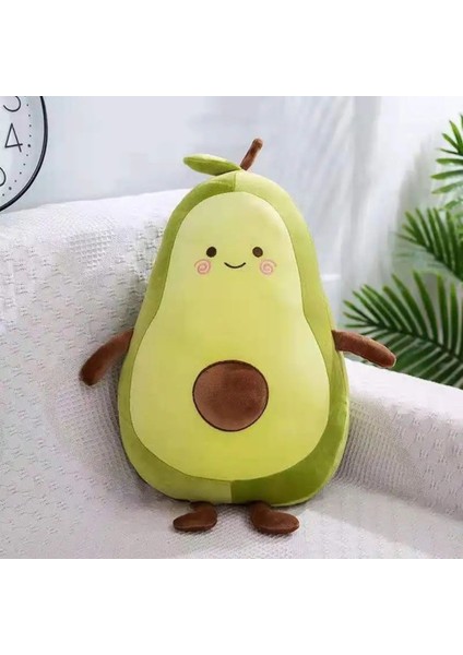 Avokado Peluş Yastık Yumuşacık Şirin Eğlenceli Meyve Temalı Renkli Konforlu Lüks Dekoratif Hediyelik 1 Adet