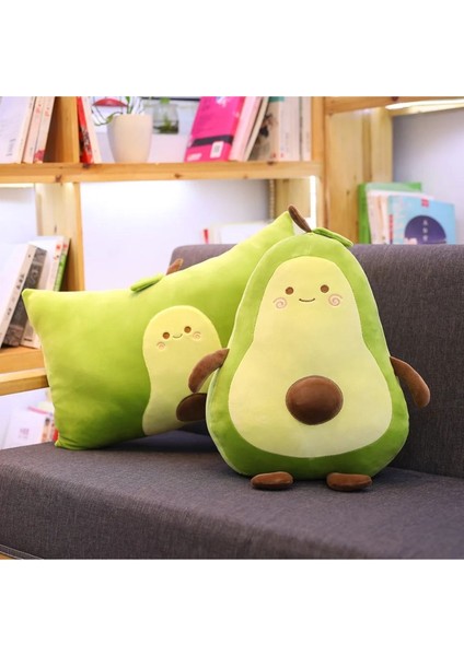 Avokado Peluş Yastık Yumuşacık Şirin Eğlenceli Meyve Temalı Renkli Konforlu Lüks Dekoratif Hediyelik 1 Adet
