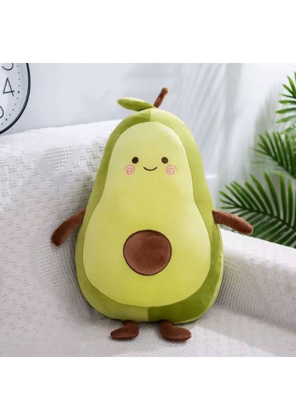 Avokado Peluş Yastık Yumuşacık Şirin Eğlenceli Meyve Temalı Renkli Konforlu Lüks Dekoratif Hediyelik 1 Adet