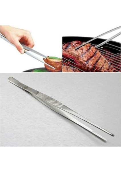 Luxury 30 cm Çelik Mutfak Cımbızı Çelik Yemek Cımbızı Aşçı Şef Cımbızı 30 cm Cımbız Maşa 1 Adet