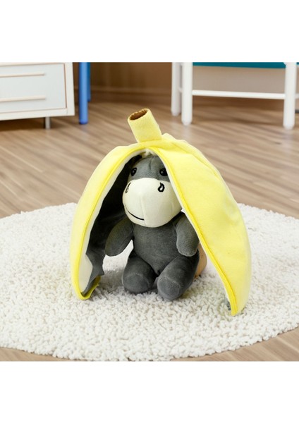 Sürpriz Muz Eşek Peluş 50CM Sarı 1 Adet