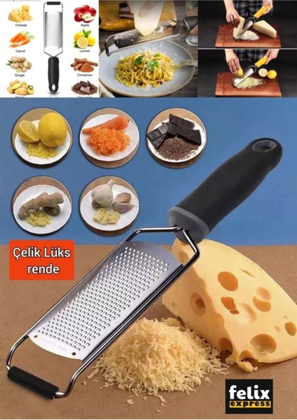 Luxury Paslanmaz Çelik Mutfak Rende Seti El Kaba Peynir Rende ve Güzel Limon Rende 1 Adet