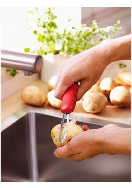 Luxury Stam Patates Soyucu Kırmızı Beyaz / Siyah 1 Adet