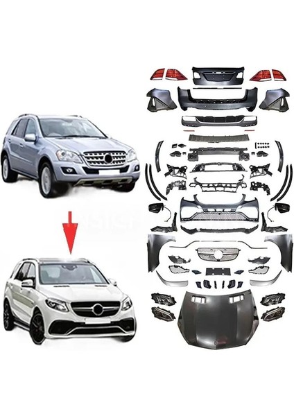 Mercedes Ml W164 To W166 Gle63 Dönüşüm Body Kit Seti Full Facelift