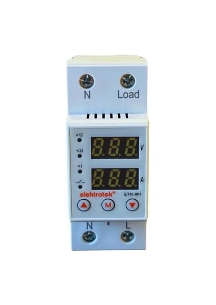 Etk-M1 Monofaze Gerilim ve Akım Koruyucu 63A 230V Dın Ray Ayarlanabilir Röle