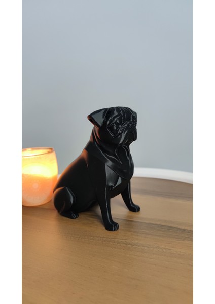 Pug Köpek Dekor Dekorasyon Biblo Heykel Ev Dekorasyonu Hediyelik 14 cm Siyah Renk indirimleri