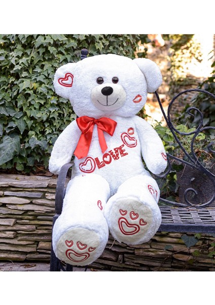 Sevgililer Günü 140 cm Baskılı Sevimli Peluş Ayıcık 1 Adet