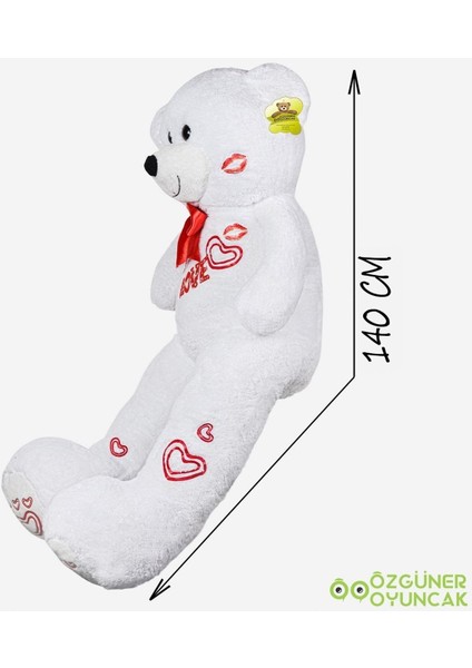Sevgililer Günü 140 cm Baskılı Sevimli Peluş Ayıcık 1 Adet