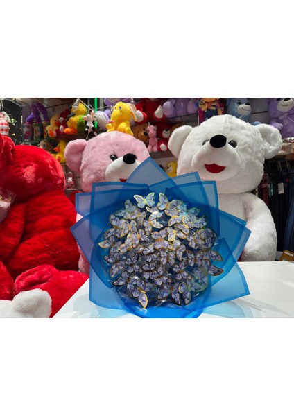 32'li LED Işıklı Mavi Kelebek Buketi