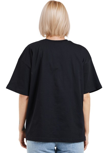 Ayıcık Işlemeli Oversize T-Shirt Bol Salaş Tişört