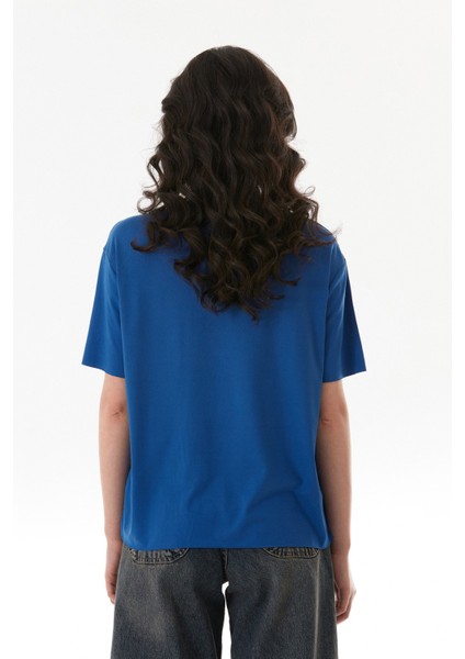 Basic Bisiklet Yaka Oversize Modal Tişört