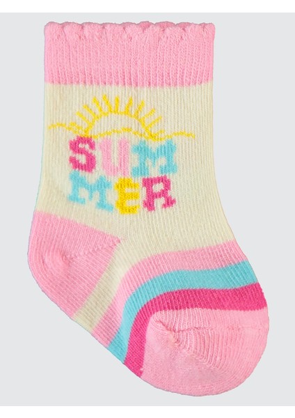 Kız Bebek 3'lü Çorap Set 6-18 Ay Pembe