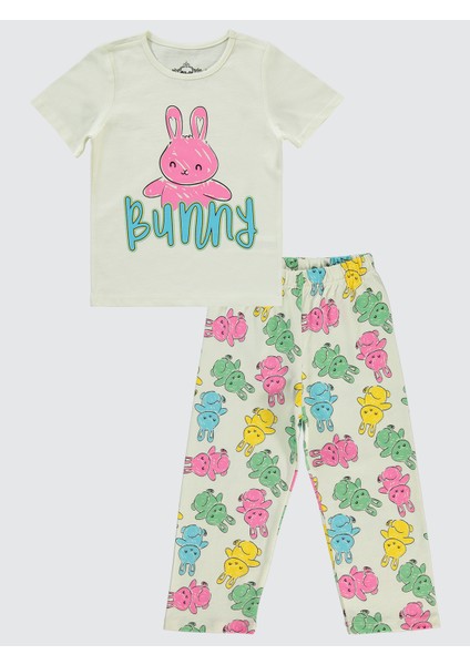 Civil Grils Kız Çocuk Pijama Takımı 2-5 Yaş Ekru