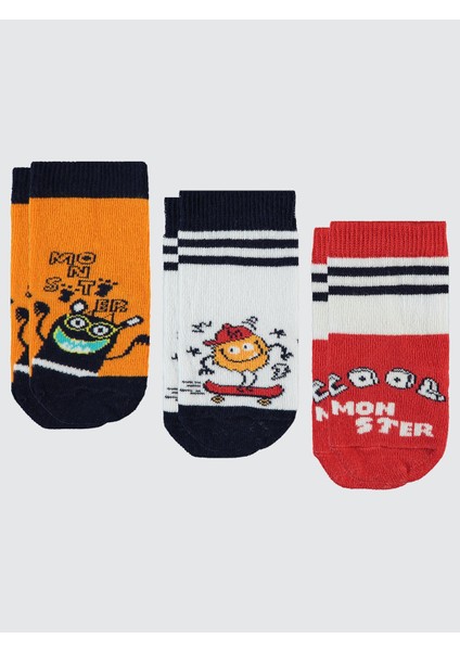 Erkek Bebek 3'lü Çorap Set 6-18 Ay Lacivert