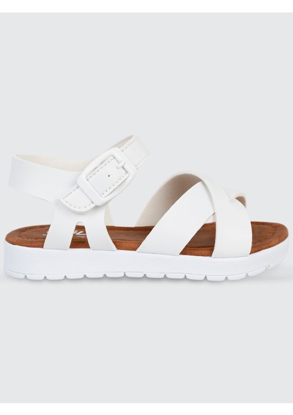 Kız Çocuk Sandalet 26-30 Numara Beyaz