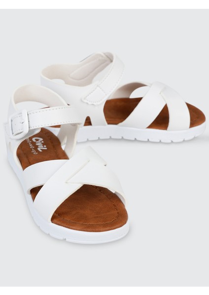 Kız Çocuk Sandalet 26-30 Numara Beyaz fiyatları