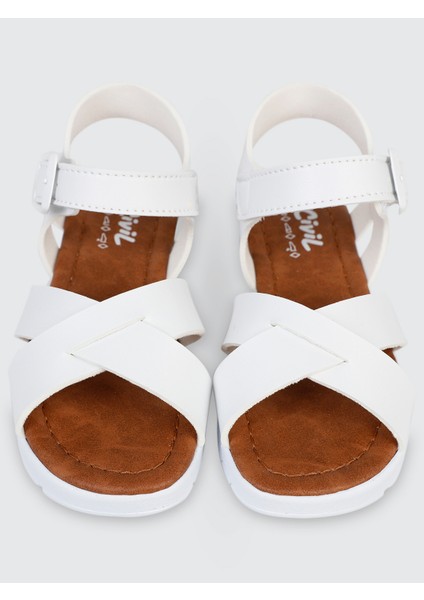 Kız Çocuk Sandalet 26-30 Numara Beyaz modelleri