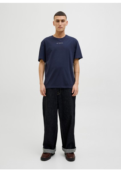 Bisiklet Yaka Lacivert Erkek T-Shirt 12271257_JJJAYCE Tee Ss Crew Neck