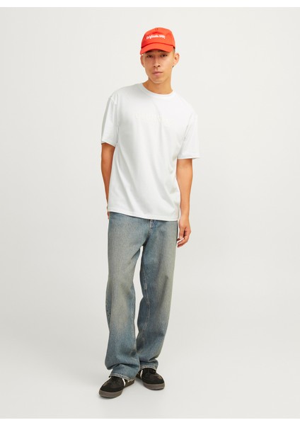 Bisiklet Yaka Beyaz Erkek T-Shirt 12262494_JORFREDERIKSBERG Tee Ss Cr
