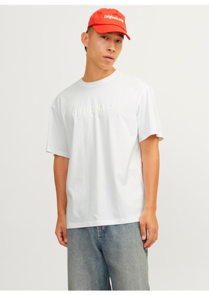 Bisiklet Yaka Beyaz Erkek T-Shirt 12262494_JORFREDERIKSBERG Tee Ss Cr