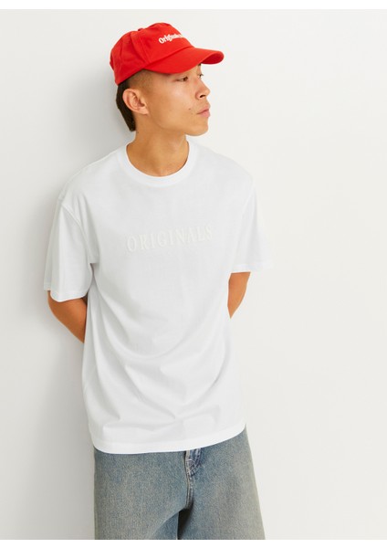 Bisiklet Yaka Beyaz Erkek T-Shirt 12262494_JORFREDERIKSBERG Tee Ss Cr