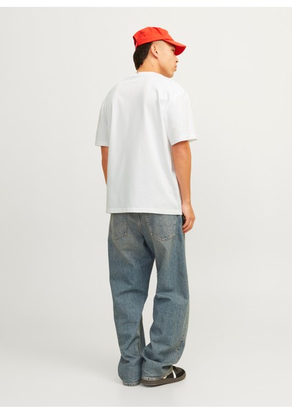 Bisiklet Yaka Beyaz Erkek T-Shirt 12262494_JORFREDERIKSBERG Tee Ss Cr