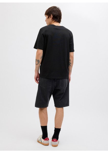 Bisiklet Yaka Siyah Erkek T-Shirt 12269324_JJHAWAII Shape Tee Ss Crew
