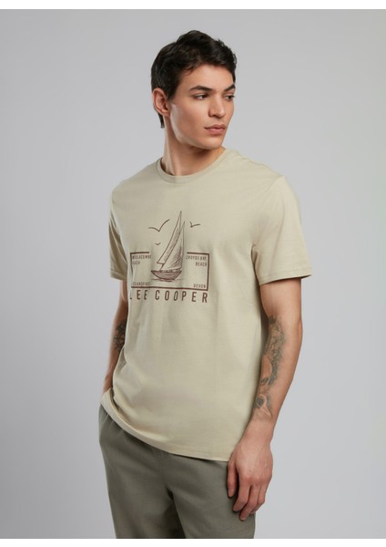 Yuvarlak Yaka Bej Erkek T-Shirt 252 Lcm 242038 Mark Bej modelleri
