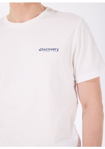 D5SM-TST3798 Beyaz Bisiklet Yaka Relaxed Baskılı Erkek T-Shirt fırsatları