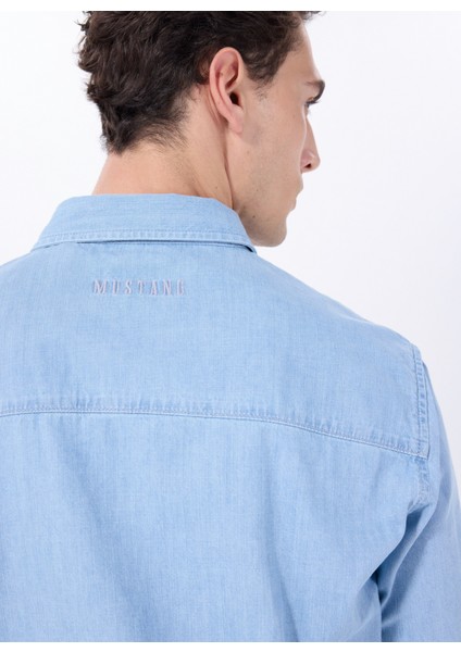 Relaxed Mavi Erkek Denim Gömlek M5SM-GML1045 fırsatları