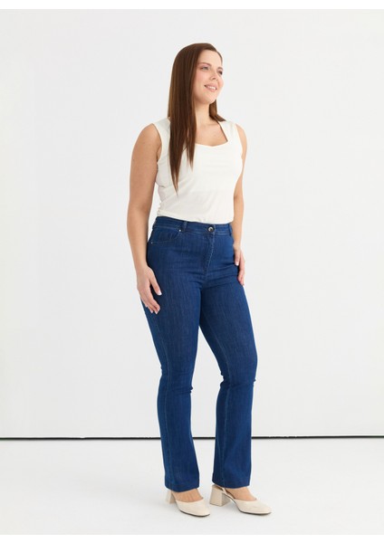 Normal Bel Normal Mavi Kadın Pantolon 25YSL5386-BB