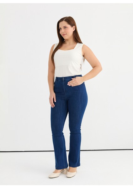 Normal Bel Normal Mavi Kadın Pantolon 25YSL5386-BB modelleri