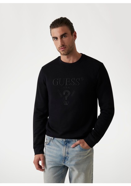 Bisiklet Yaka Siyah Erkek Sweatshırt M5RQ08KCN01JBLK Beau Cn Sweatshırt