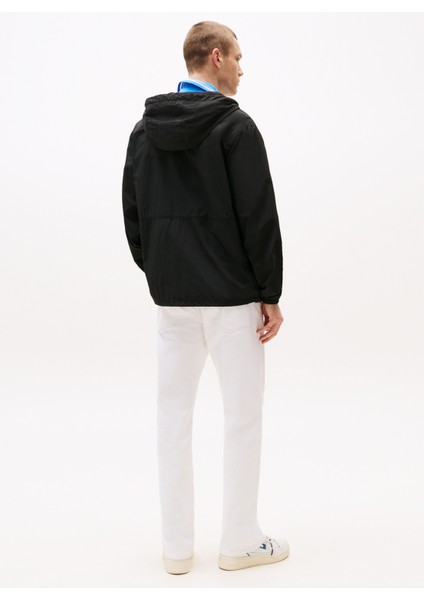 Regular Fit Siyah Erkek Ceket DM0DM21393BDS Tjm Chı Wındbreaker fırsatları