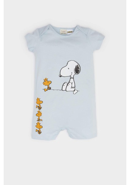 Erkek Bebek Yenidoğan Snoopy Penye Kısa Kollu Tulum E9554A525SM