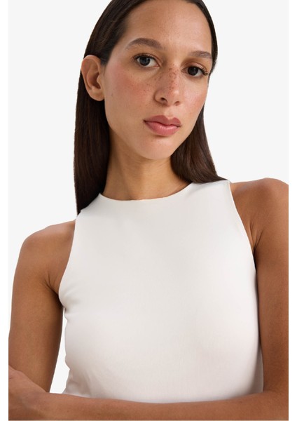 Slim Fit Dar Kesim Halter Yaka Basic Düz Çıtçıtlı Body F0357AX25SM indirimleri