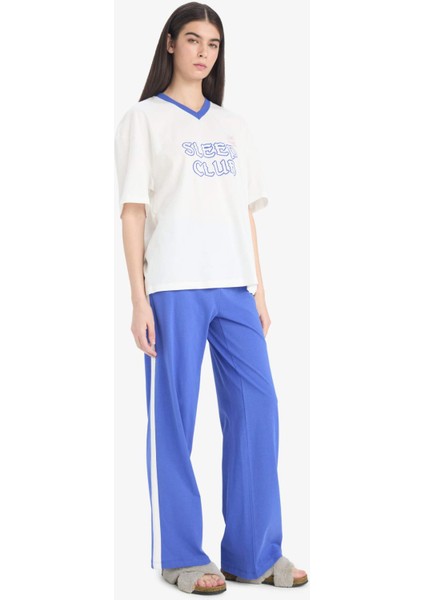 Pijama Takımı Kısa Kollu Pijama Üstü Esnek Belli Uzun Pijama Altı-Fall in Love E0260AX25SP