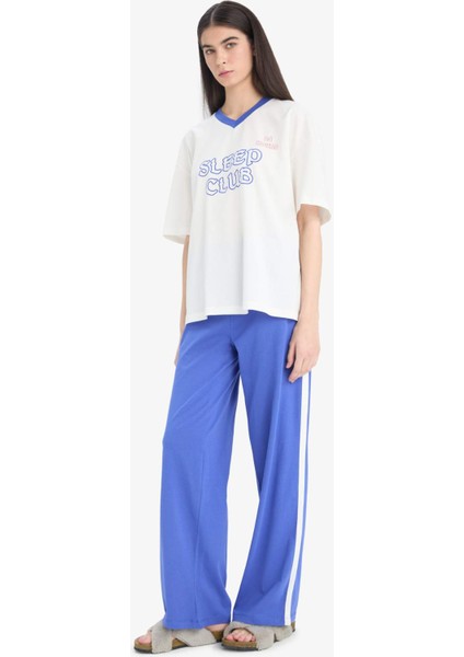 Pijama Takımı Kısa Kollu Pijama Üstü Esnek Belli Uzun Pijama Altı-Fall in Love E0260AX25SP