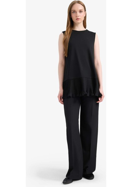 Regular Fit Bisiklet Yaka Basic Düz Tesettür Kolsuz Tunik F4754AX25SP