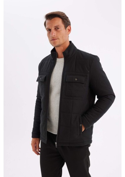 Slim Fit Dar Kesim Dik Yaka Astarlı Cepli Fermuarlı Mont Y4506AZ24AU fırsatları