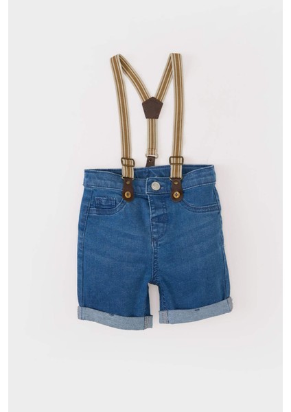 Erkek Bebek Pantolon Askılı Jean Şort C2289A525SM