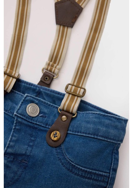 Erkek Bebek Pantolon Askılı Jean Şort C2289A525SM
