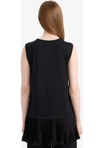 Regular Fit Bisiklet Yaka Basic Düz Tesettür Kolsuz Tunik F4754AX25SP