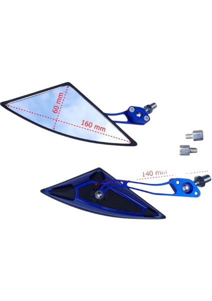 Ayna Takımı Mavi 8MM-10MM Üçgen Modifiye Universal