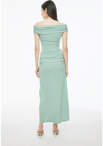 Mint Denias Slim Fit Yüksek Bel Midi Boy Etek